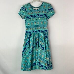 Dot dot smile teal nautical whale dress 5/6